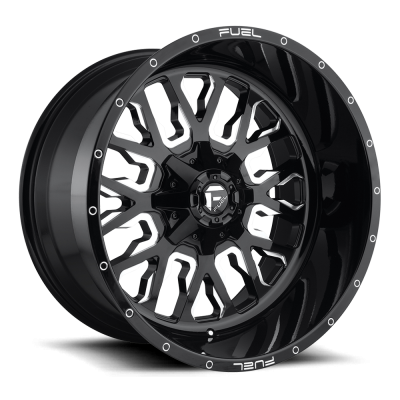 Aluminum Wheels 22X10 Stroke D611 8 On 170 Gloss Black Milled 125.1 Bore -18 Offset Fuel Off Road Wheels