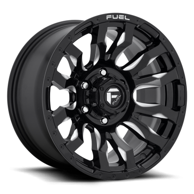 Aluminum Wheels 22X12 Blitz D673 6 On 135 Gloss Black Milled 87.1 Bore -44 Offset Multi Spoke Fuel Off Road Wheels