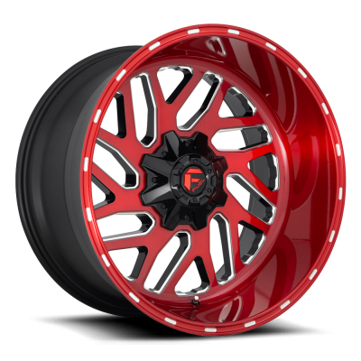 Aluminum Wheels 24X12 Triton D691 8 On 165.1 Candy Red Milled 125.1 Bore -44 Offset Mesh Spoke Fuel Off Road Wheels
