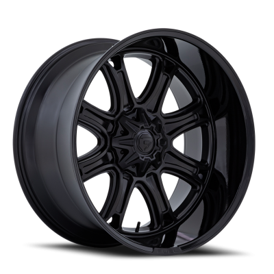 Aluminum Wheels 24X12 Darkstar FC853MB 8 On 180 Matte Black/Gloss Black Lip 124.2 Bore -44 Offset Fuel Off Road Wheels