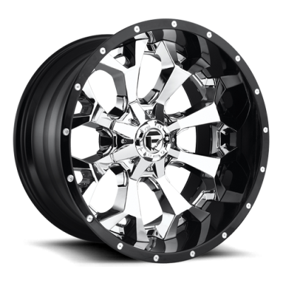Aluminum Wheels 20X10 Assault D246 8 On 165.1 Chrome/Gloss Black Lip 125.1 Bore -18 Offset 8 Spoke Fuel Off Road Wheels