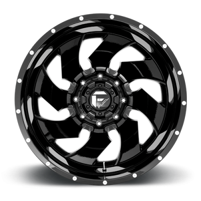 Dually Wheels 20X8.3 Cleaver Dually D574 8 On 210 Gloss Black Milled 154.3 Bore -246 Offset Multi Spoke Outer Dually Fuel Off Road Wheels