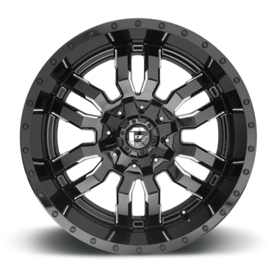 Aluminum Wheels 22X12 Sledge D595 8 On 165.1 Gloss Black Milled 125.1 Bore -44 Offset Fuel Off Road Wheels