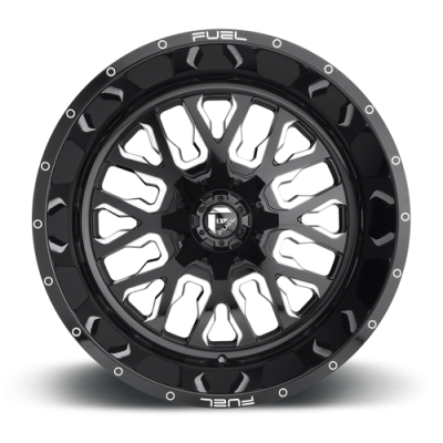 Aluminum Wheels 22X10 Stroke D611 8 On 170 Gloss Black Milled 125.1 Bore -18 Offset Fuel Off Road Wheels