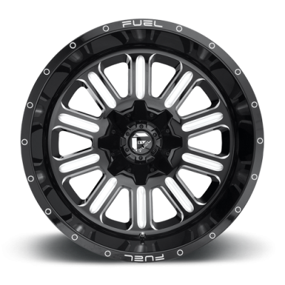 Aluminum Wheels 20X12 Hardline D620 5 On 139.7/5 On 150 Gloss Black/Milled 110.3 Bore -44 Offset Fuel Off Road Wheels