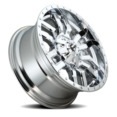 Aluminum Wheels 20X9 Sledge D631 8 On 165.1 Chrome Plated 125.1 Bore 1 Offset Fuel Off Road Wheels
