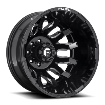 Dually Wheels 20X8.25 Blitz Dually D673 8 On 210 Gloss Black Milled 154.3 Bore -246 Offset Multi Spoke Outer Dually Fuel Off Road Wheels