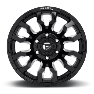 Aluminum Wheels 20X10 Blitz D673 6 On 139.7 Gloss Black Milled 106.1 Bore -18 Offset Multi Spoke Fuel Off Road Wheels