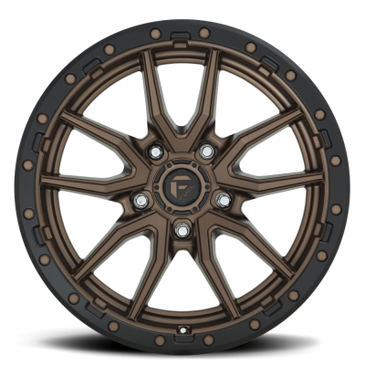 Aluminum Wheels 20X10 Rebel D681 5 On 139.7 Matte Bronze Black Bead Ring 78.1 Bore -18 Offset Fuel Off Road Wheels