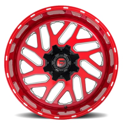 Aluminum Wheels 22X10 Triton D691 8 On 165.1 Candy Red Milled 125.1 Bore -18 Offset Mesh Spoke Fuel Off Road Wheels