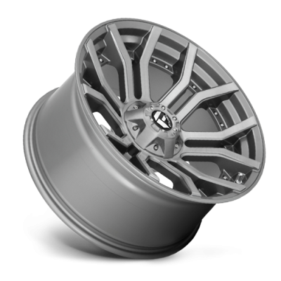 Aluminum Wheels 22X10 Rage Platinum D713 8 On 165.1 Brushed Gunmetal Gray Tinted Clear 125.2 Bore -18 Offset Fuel Off Road Wheels