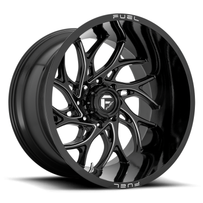 Aluminum Wheels 22X10 Runner D741 5 On 139.7 Gloss Black Milled 78 Bore -18 Offset Fuel Off Road Wheels