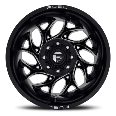 Dually Wheels 22X8.25 Runner Dually D741 8 On 210 Gloss Black Milled 154.3 Bore -246 Offset 8 Spoke Outer Dually Fuel Off Road Wheels