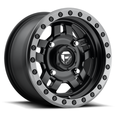 Aluminum Wheels 14X7 Anza UTV D917 4 On 136 Matte Black Beadlock 110.2 Bore 38 Offset 5 Spoke Fuel Off Road Wheels