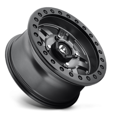 Aluminum Wheels 14X7 Anza UTV D918 4 On 136 Matt Anthracite Gray Beadlock 110.2 Bore 13 Offset 5 Spoke Fuel Off Road Wheels