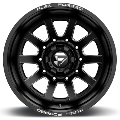 Dually Wheels 20X8.25 FF09D Dually DE09 BK 10 On 225 Matte Black Milled 170.1 Bore -202 Offset Outer Dually Fuel Off Road Wheels