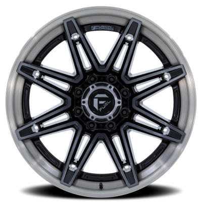 Aluminum Wheels 22X12 Brawl FC401BT 8 On 180 Gloss Black Brushed Dark Tint 124.2 Bore -44 Offset Fuel Off Road Wheels