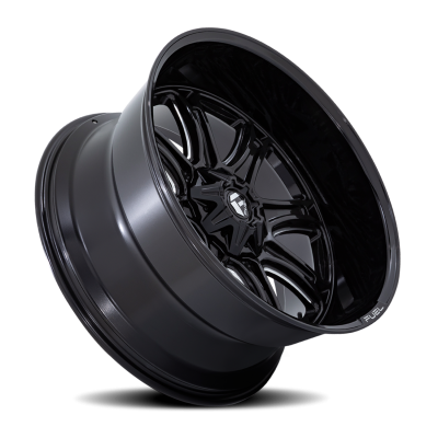 Aluminum Wheels 22X9 Darkstar FC853BE 5 On 139.7/5 On 150 Gloss Black/Milled 110.1 Bore 1 Offset Fuel Off Road Wheels