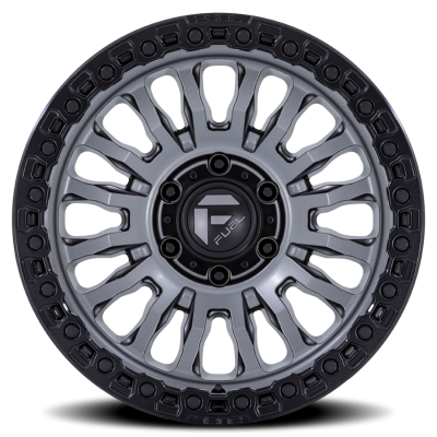 Aluminum Wheels 17X9 Rincon SBL FC857AB 8 On 180 Matte Gunmetal Gray Matte Black Lip 124.2 Bore 20 Offset Fuel Off Road Wheels