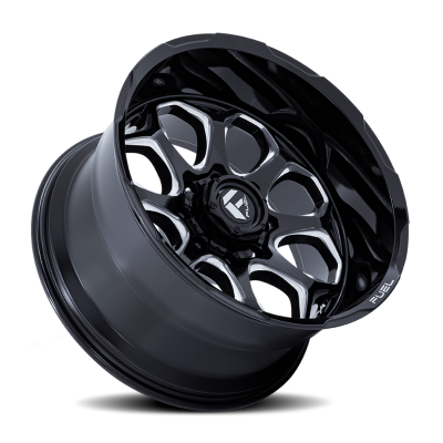 Aluminum Wheels 20X10 Scepter FC862 BE 8 On 180 Gloss Black Milled 124.2 Bore -18 Offset Fuel Off Road Wheels