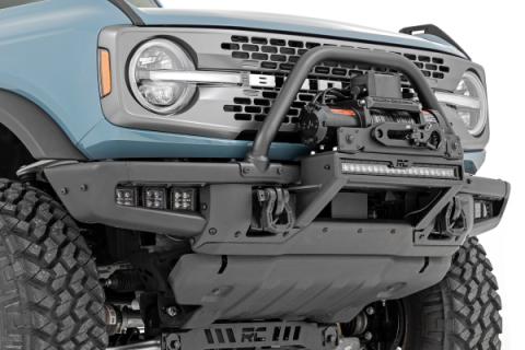 LED Light Kit Fog Mount Triple 2 Inch Black Pair White DRL Ford Bronco (21-25) Rough Country