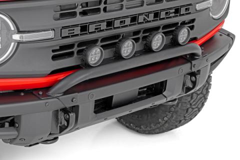 Light Bar Mount 3.5 Inch Round LED (Quad) Black Amber DRL OE Modular Steel Ford Bronco (21-24) Rough Country