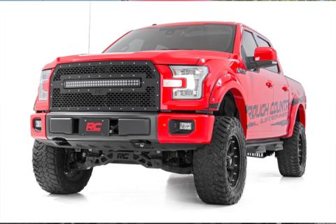 Ford Mesh Grille 30 Inch Dual Row Black Series LED w/Cool White DRL 15-17 F-150 Rough Country