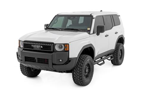 LED Light Kit Ditch Mount 2 Inch Black Pair White DRL Toyota Land Cruiser (24-26) Rough Country