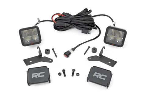 LED Light Kit Hinge Mount 2 Inch Spectrum Pair Jeep Gladiator JT/Wrangler JL (18-26) Rough Country