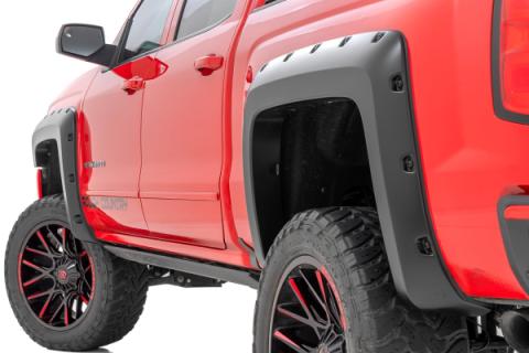 Pocket Fender Flares 5 Foot 9 Inch Bed Gas Door Chevy Silverado 1500 (14-18 &amp; Classic) Rough Country