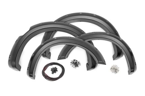 Pocket Fender Flares KH3 Super Black Nissan Titan 2WD/4WD (2017-2024) Rough Country