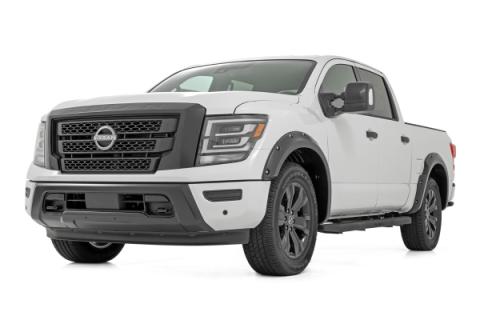 Pocket Fender Flares Crew Cab W/O Emblem Gloss Black Nissan Titan (17-24) Rough Country