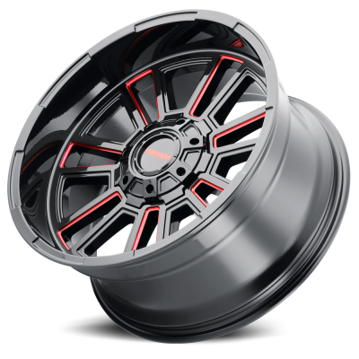 Mayhem Offroad Wheels Apollo 8115 RD 20x10 Prism Red Milled Gloss Black -19 Off Set 8 Lug 125.2 Bore 165.1 Bolt Circle Cast Aluminum