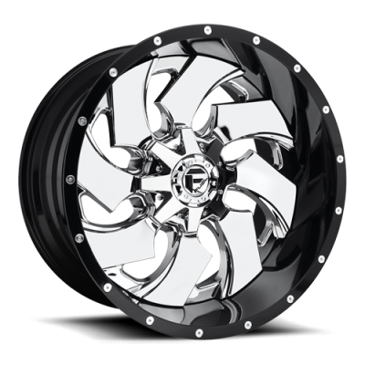 Aluminum Wheels 20X10 Cleaver D240 8 On 180 Chrome/Gloss Black Lip 124.2 Bore -19 Offset 8 Spoke Fuel Off Road Wheels