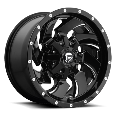 Aluminum Wheels 20X9 Cleaver D574 5 On 139.7/5 On 150 Gloss Black/Milled 110.3 Bore 20 Offset 8 Spoke Fuel Off Road Wheels