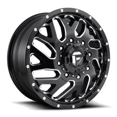Dually Wheels 22X8.25 Triton Dually D581 8 On 200 Gloss Black Milled 142 Bore 105 Offset Mesh Spoke Front Dually Fuel Off Road Wheels