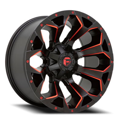 Aluminum Wheels 20X9 Assault D787 8 On 180 Matte Black Milled Red Tint 124.2 Bore 20 Offset Fuel Off Road Wheels