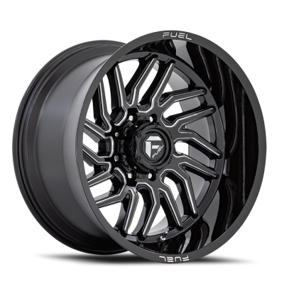 Aluminum Wheels 22X12 Hurricane D807 5 On 139.7 Gloss Black Milled 78.1 Bore -44 Offset Fuel Off Road Wheels