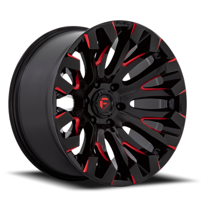 Aluminum Wheels 20X10 Quake D829 5 On 139.7 Gloss Black Milled Red 78.1 Bore -18 Offset Fuel Off Road Wheels