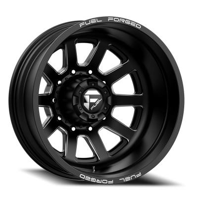 Dually Wheels 24X8.25 FF09D Dually DE09 BK 8 On 165.1 Matte Black Milled 121.7 Bore -240 Offset Outer Dually Fuel Off Road Wheels