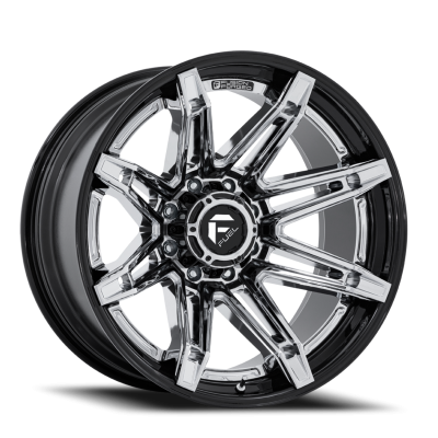 Aluminum Wheels 20X10 Brawl FC401PB 8 On 180 Chrome/Gloss Black Lip 124.2 Bore -18 Offset Fuel Off Road Wheels