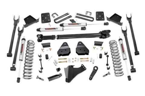 6 Inch Ford 4-Link Suspension Lift Kit w/Front Drive Shaft & V2 Shocks 17-19 F-250/350 4WD Diesel Rough Country