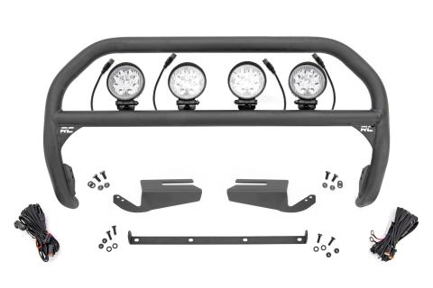 Nudge Bar 4 Inch Round Led (x4) OE Modular Steel Ford Bronco 4WD (21-25) Rough Country