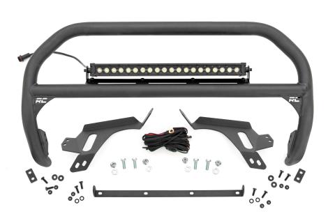Nudge Bar w/ Tow Hooks 20 Inch Black DRL Single Row LED Ford Bronco Sport (21-24) Rough Country