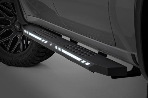 AC2 Running Boards Amber/White Crew Cab Ram 1500/2500/3500 2WD/4WD (2010-2025 & Classic) Rough Country