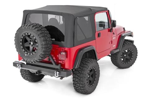 Jeep Replacement Soft Top Black 97-06 TJ Wrangler Full Steel Doors Rough Country