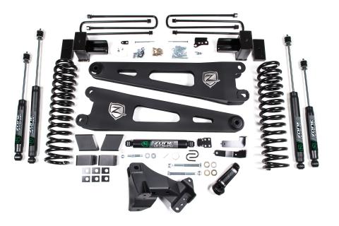 17-19 Ford F-250/350 Super Duty 4 Inch Radius Arm Lift Kit 2 Inch Rear Block Diesel 2 Leaf Main Nitro Shocks Zone Offroad