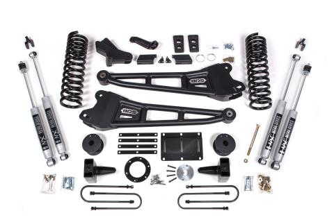 6 Inch Lift Kit w/ Radius Arm Ram 3500 w/ Rear Air Ride 13-18 4WD Diesel NX2 Nitro Shocks