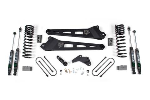 13-18 RAM 3500 4.5 Inch Radius Arm Lift Kit 2 Inch Rear Block Fox Shocks Zone Offroad