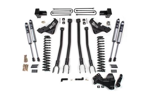 20-22 Ford F-450 4WD 4 Inch 4-Link Suspension Lift Kit, 3.5 Inch Rear, Block - NX2 Nitro Series Shocks Front and Rear BDS Suspension